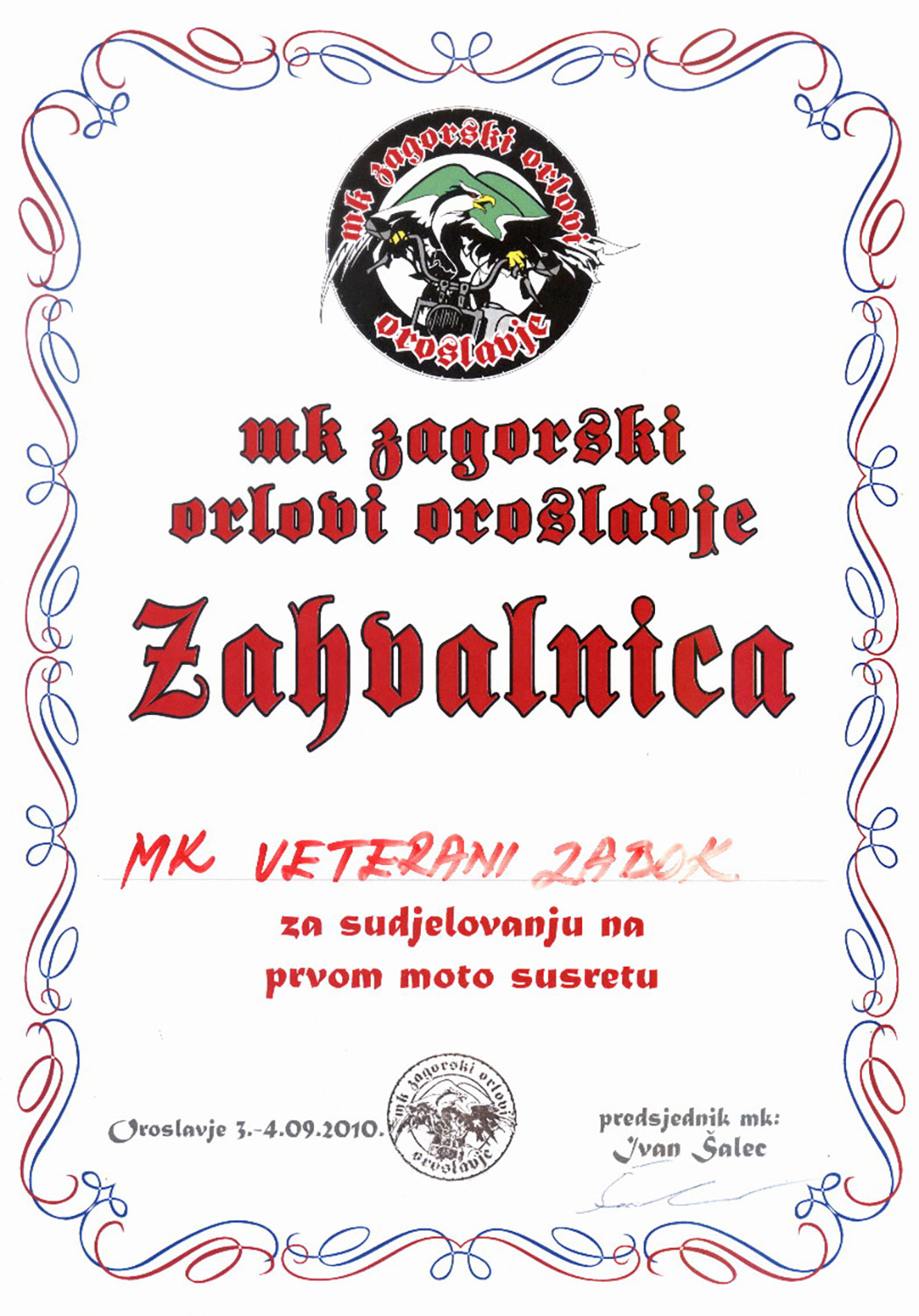 2010 09 03 mk zagorski orlovi oroslavlje mkv zabok