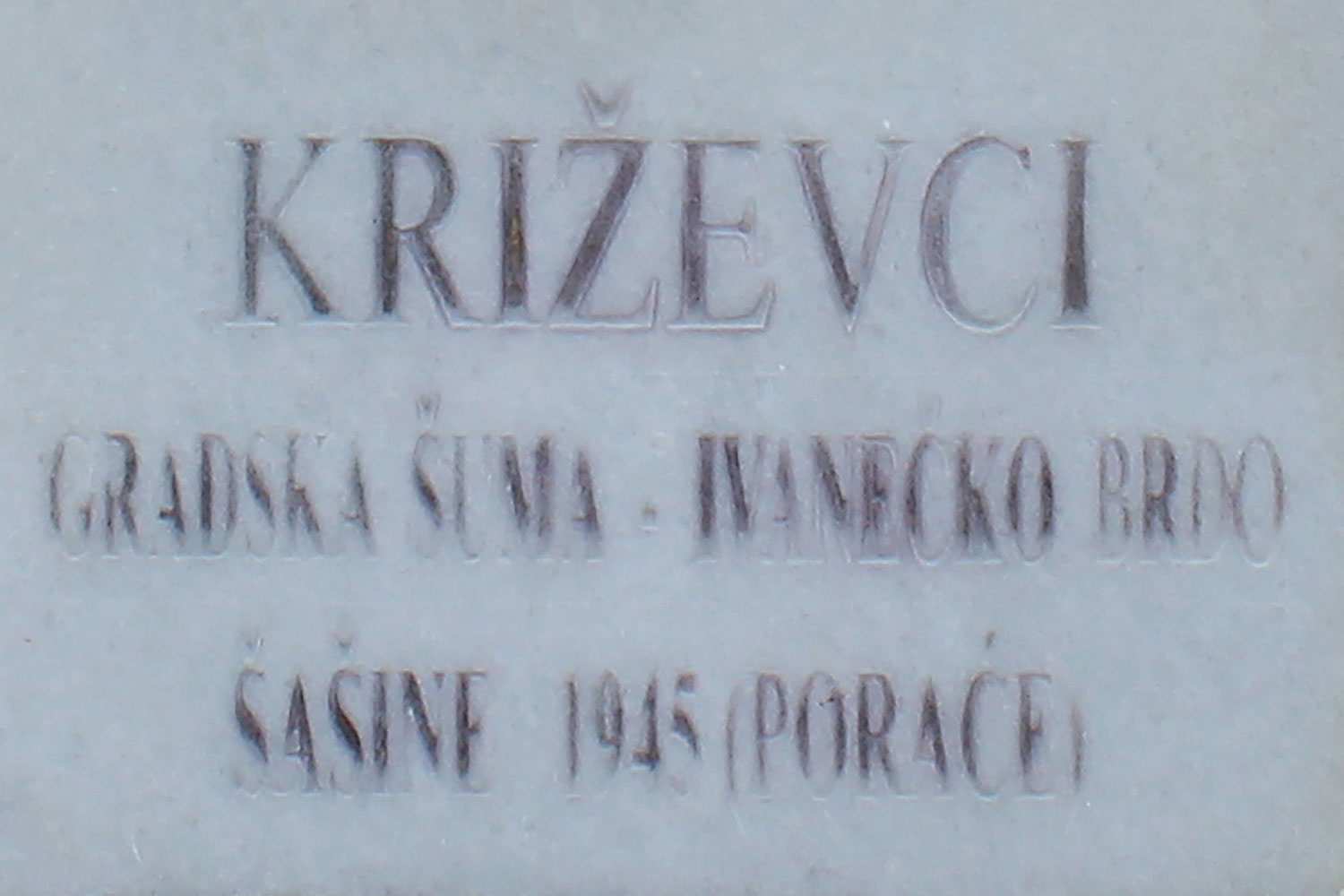krizevci gradska suma ivanecko brdo sasine 1945 porace
