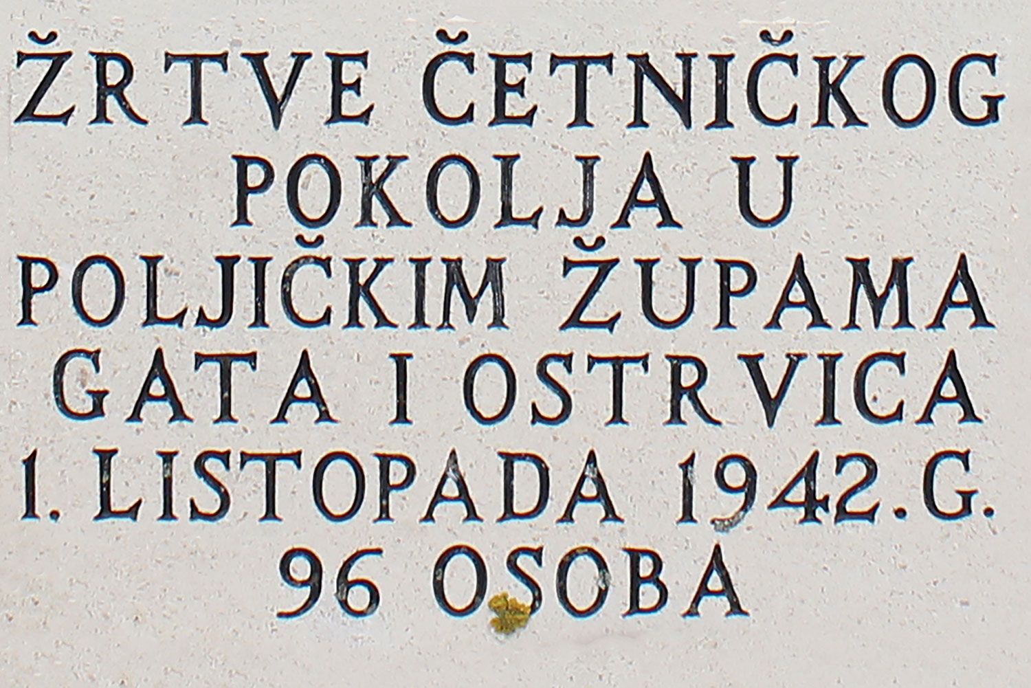zrtve cetnickog pokolja u poljickim zupama gata i ostrvica 1 listopada 1942 96 osoba