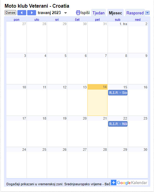 kalendar mkvc